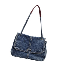 Zeitgenössische Damen-Jeans-Unterarmtasche mit mehreren-Blau