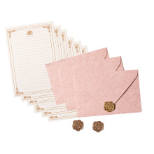 Ensemble de papeterie en papier Vintage, 6 feuilles de-rose1