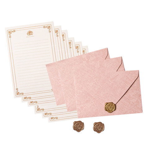 Ensemble de papeterie en papier Vintage, 6 feuilles de-rose1