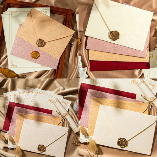 Ensemble de papeterie en papier Vintage, 6 feuilles de-rose1 2