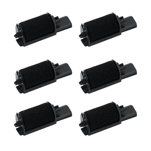 Rouleaux d'encre noirs compatibles IR40T, 6 pièces/ensemble,-BK