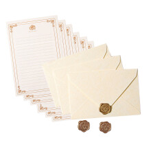 Ensemble de papeterie en papier Vintage, 6 feuilles-Blanc cassé1
