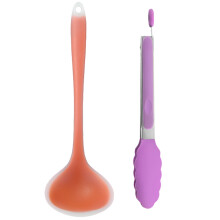 Cucharón de silicona para sopa de amplia aplicación, apto para utensilios de cocina antiadherentes, con mango ergonómico para servir sopa, salsa