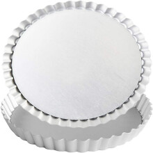 Professionelle tærteforme med aftagelig bund, 6,2 tommer og 5,5 tommer non-stick quicheforme, sølvanodiseret aluminiumslegering, sæt med 2,