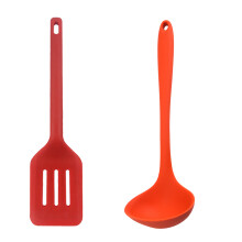 Cucharones cómodos de sostener, colores vibrantes, superficie de silicona resistente al calor y a las manchas para cocinar en casa, diseño sin