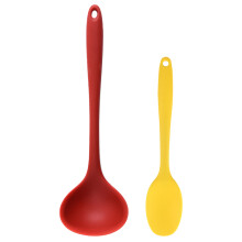 Cucharón de silicona resistente al calor, diseño duradero para su cocina, protección antiadherente y construcción sin costuras, borde de