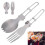 Titanium Folding Spork Fork Camping Cutlery 8.8cm Silver Lightweight 12
