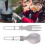 Titanium Folding Spork Fork Camping Cutlery 8.8cm Silver Lightweight 10