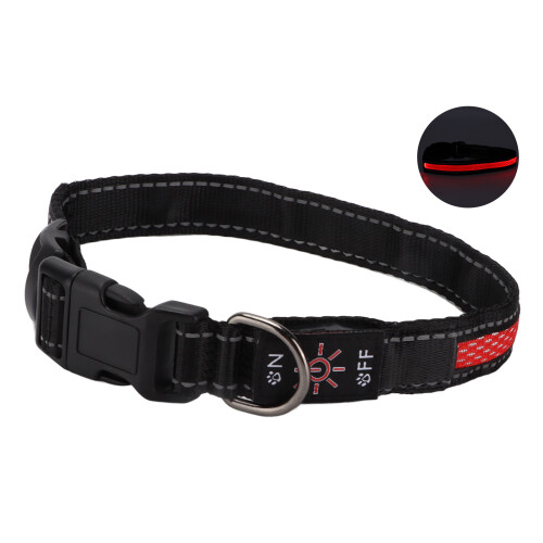 Hunde-Leuchthalsband mit reflektierenden Streifen, 2
