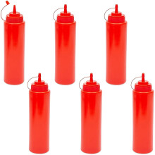 Flacon souple pour condiments, idéal pour la cuisine et les loisirs créatifs. Remplissage facile. Contenants en plastique rouge de 946 ml (32 oz)
