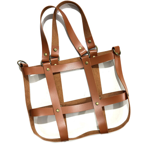 Customizable Styling Option Woven PU Mesh Bag Cover-Brown