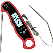 Digitales Lebensmittelthermometer, Fleischthermometer mit zwei Sonden zur sofortigen Messung, Edelstahlsonde für präzise und empfindliche