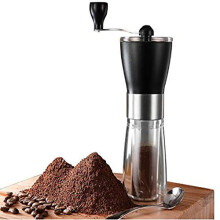 Moulin à café manuel compact, couvercle antidérapant pour une prise en main sûre, grande capacité pour une mouture généreuse, broyage