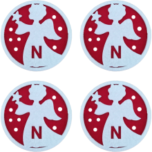 Geborduurde placemats met kerststermotief, luxe stof, gemakkelijk schoon te maken, voor de ontbijthoek en het aanrecht, set van 4