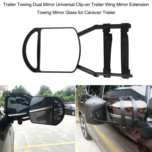 Universal Dual Trailer Towing Mirror Extension Black, Adjustable, 1514cm 1