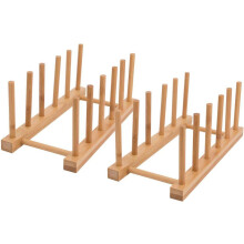 Égouttoir à assiettes en bois, égouttoir à vaisselle en bambou pour rangement de placard de cuisine, solution de rangement multifonctionnelle,