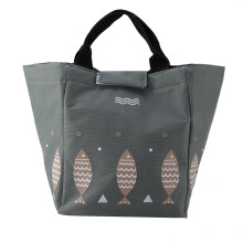 Bolsa de almuerzo con diseño bonito, recipiente portátil para el almuerzo, azul marino, aislado con capa gruesa para tres loncheras, bolsa de