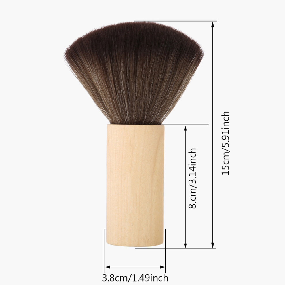 Wood Handle Hair Sweep Brush for Barber Neck & Face Dusting Professional Tool