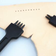 3 Stück Leder-Lochzange Set 4mm Stahl-Steppstiche Punches Schwarz