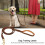 Durable Leather Dog Leash with Double Hooks, 1.83m, Brown 7