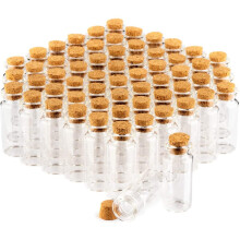 Garrafas de vidro decorativas para casamento, mini recipientes de vidro soprado transparente com rolhas de cortiça para etiquetas e cordão.