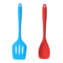 Hitzebeständiger Silikonspatel, antihaftbeschichtetes Kochutensil mit ergonomischem Griff, spülmaschinenfest für die Küche (mehrfarbig, 2-teilig)
