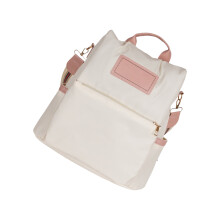 Nylon Backpacks Functional Pockets Comfortable Shoulder-White
