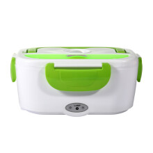 Tragbarer Speisenwärmer für die Schule, elektrische Lunchbox mit zwei Fächern, leicht zu reinigen, spülmaschinenfest, Verde