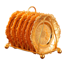 Goldfarbene Untersetzer, dekorativer Tischschutz mit Untersetzerhalter, verleihen Ihren Tischdekorationen einen Hauch von Luxus (stilvolles Design)