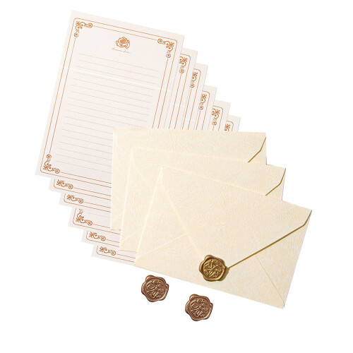 Vintage briefpapier briefpapier set met 3-Gebroken wit1