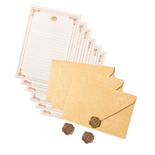Antiek briefpapier en enveloppen set met 6 gelinieerd-Beige1