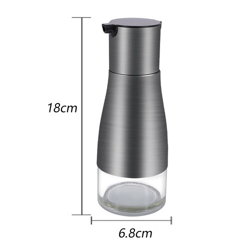 Olie- og eddikedispenser med smart flowkontrol, sprayoliedispenserflaske lavet af premium rustfrit stål og glas, ideel til køkkenoliedispenser 1