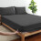 (Charcoal, Double) Extra Deep Premium Quality Microfiber Fitted Bed Sheets - Available in 25cm, 40cm & Jersey 30cm Deep Options, 1