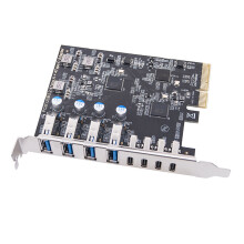 PCIExpress naar USB3.2 8-poorts hubs-adapterkaart 10 Gbps voor