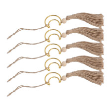 5 Stück Handgemachte Mond-Tassel-Hängedekorationen Set für Zuhause & Auto Dekor