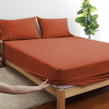 (Rust, King) Extra Deep Premium Quality Microfiber Fitted Bed Sheets - Available in 25cm, 40cm & Jersey 30cm Deep Options,