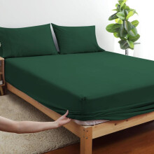 (Emerald, 19 x 29) Extra Deep Premium Quality Microfiber Fitted Bed Sheets - Available in 25cm, 40cm & Jersey 30cm Deep Options,