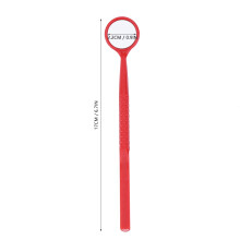 10pcs Glass Fiber Handle Dental Mouth Mirrors with Measurement, Red