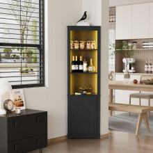 LED Bookcase Corner Storage Shelf Wine Storage Cabinet
