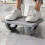 Foot Stool with Roller Massage for Relieve Foot Leg-Gray 7