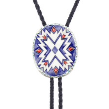 1 PcCool Bolo Tie Necktie Western Cowboy Necktie-Blue and white