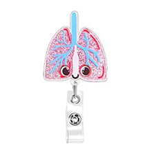 Acrylic Badge Reel Rotating Clip Badge Holder Present for-Liver