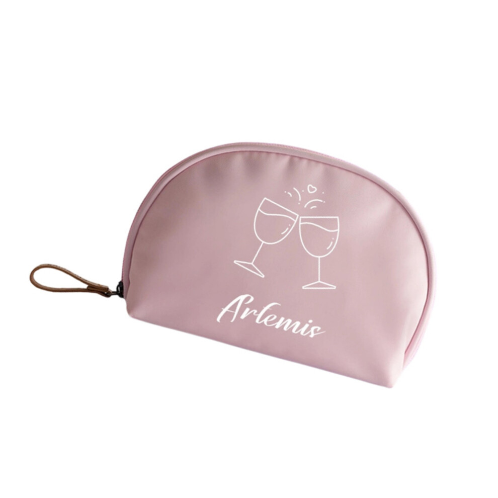 PU Makeup Storage Pouch Large Space Waterproof Materials-Pink