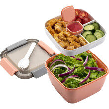 Moderner Salatbehälter im modernen Design, tragbar, auslaufsicher, 1,5 Liter Fassungsvermögen, umweltfreundliche Lebensmitteltrennung,