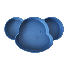 Piatti per bambini con ventosa, in silicone adatto al microonde con quadrupla ventosa, lavabili in lavastoviglie e facili da pulire, design diviso