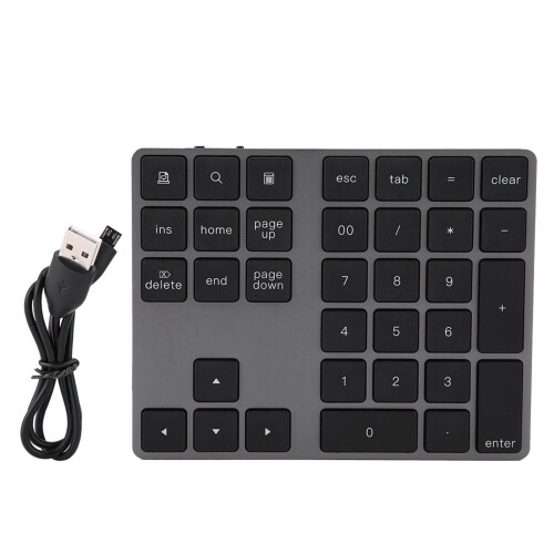 34-Key Wireless Black Mini NumPad for Apple Computers and Laptops 1
