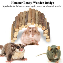 Natural Wooden Hamster Bridge Ladder Tunnel - Small, 10x22cm