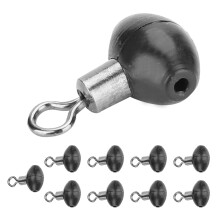 10 Piece Black Fishing Slider Bead Swivel Pulley Line Rig Kit