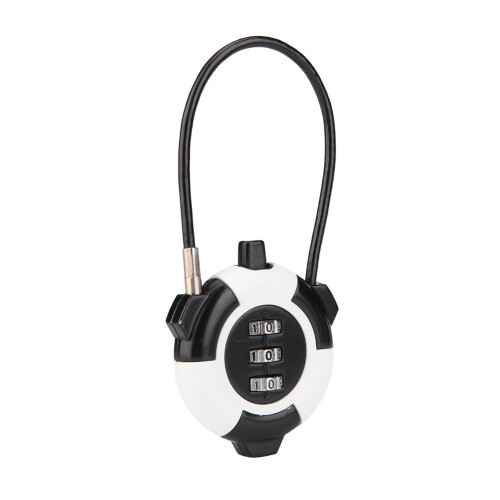 Secure 3-Digit Metal Combination Lock for Suitcases, Lockers, and Tools, Black or White 2
