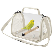 Portable Bird Cage - Bird Cage Backpack, Foldable Storage Backpack for Hamsters, Budgies, Canaries, Outdoor Trips, Indoor Bee White